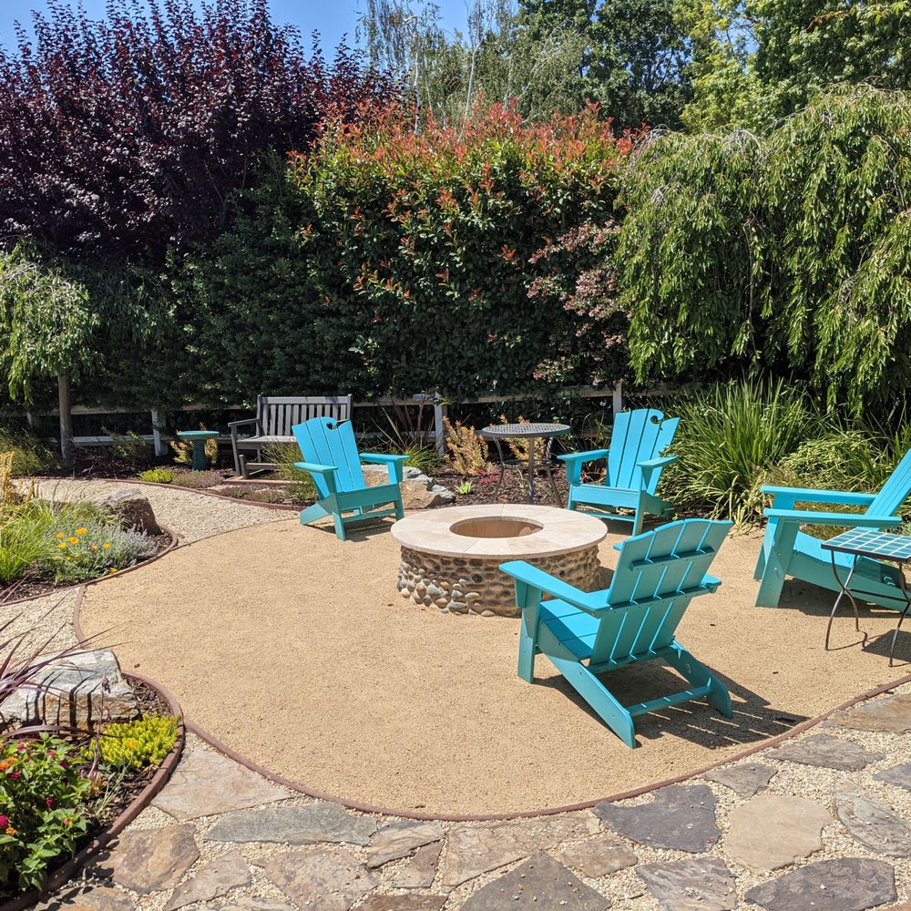 Front yard with firepit