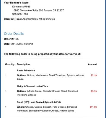 Menu photo 2 Domino's Pizza Fontana, CA Menu photo 2 Domino's Pizza Fontana, CA