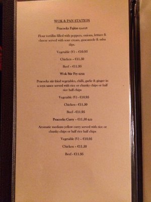 Menu photo 3 Peacock's Steakhouse Dublin, D