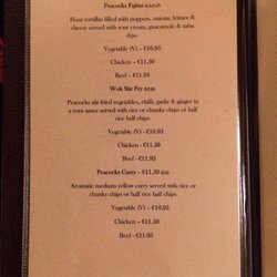 Peacock's Steakhouse - 4th page menu