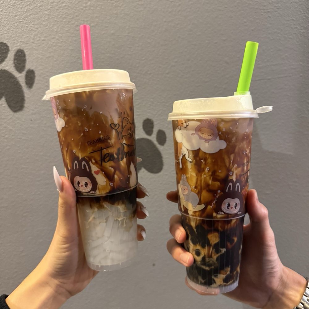 Tea Brick - Brown sugar milk tea with lychee jelly and boba - Tea Rooms Near Me - Monterey Park, California