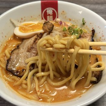 Mymen Ramen - Tonkotsu Ramen with thick noodles (+ $1) and level 1 spice (+ $1) - Ramen Near Me - Garden Grove, California Mymen Ramen - Tonkotsu Ramen with thick noodles (+ $1) and level 1 spice (+ $1) - Ramen Near Me - Garden Grove, California