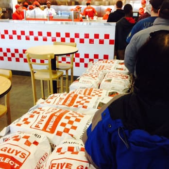 Five Guys - Bags and bags of fresh potatoes - Burgers Near Me - St. Joseph, Michigan