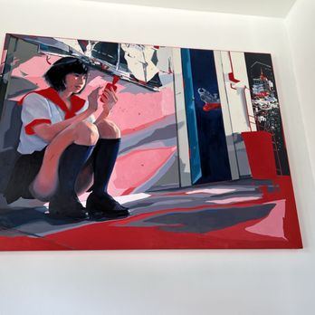 Lucky Belly - The painting next to the entrance. A high school girl in uniform gives the viewer a panty shot. - Bars Near Me - Honolulu, Hawaii Lucky Belly - The painting next to the entrance. A high school girl in uniform gives the viewer a panty shot. - Bars Near Me - Honolulu, Hawaii