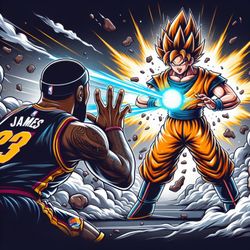 Walter C. Young Community School - Goku gives a kamehameha to LeBron James