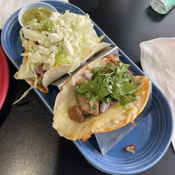 Guadalajara Modern Mexican - Chicken Tinga taco to the left & Quesa Birria Taco to the right - Mexican Near Me - Nitro, West Virginia Guadalajara Modern Mexican - Chicken Tinga taco to the left & Quesa Birria Taco to the right - Mexican Near Me - Nitro, West Virginia