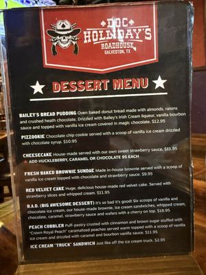 Menu photo 4 Doc Holliday's Roadhouse Galveston, TX Menu photo 4 Doc Holliday's Roadhouse Galveston, TX
