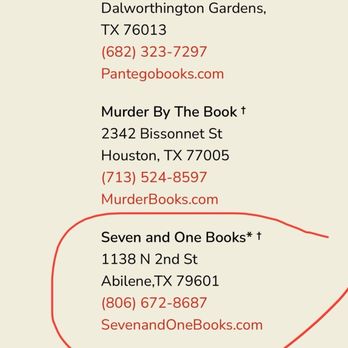 Seven and One Books - Bookstores Near Me - Abilene, Texas Seven and One Books - Bookstores Near Me - Abilene, Texas