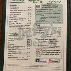 Duffy's Den - Menu