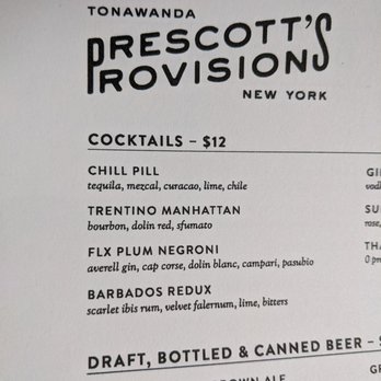Prescott's Provisions - Cocktails - New American Near Me - Tonawanda, New York