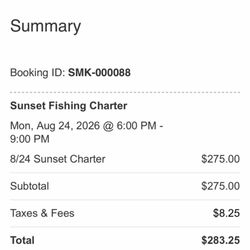 Confirmation for booking