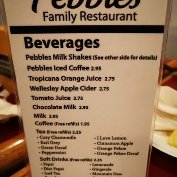 Pebbles Family Buffet - Drinks - Canadian (New) Near Me - Durham, Ontario
