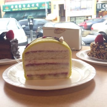 Schubert's Bakery - Princess cake In the middle, chocolate truffle cake on the left, chocolate mouse on right - Bakeries Near Me - San Francisco, California Schubert's Bakery - Princess cake In the middle, chocolate truffle cake on the left, chocolate mouse on right - Bakeries Near Me - San Francisco, California