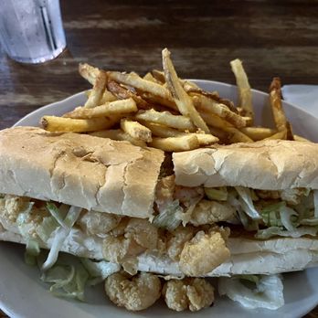 Chimes Restaurant - Shrimp Po' Boy (w / lettuce only) - Southern Near Me - Baton Rouge, Louisiana Chimes Restaurant - Shrimp Po' Boy (w / lettuce only) - Southern Near Me - Baton Rouge, Louisiana