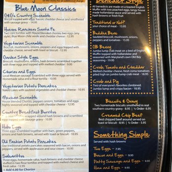 Blue Moon Too - Menu - Cafes Near Me - Baltimore, Maryland