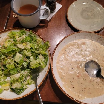 Sea Level NC - Cesar salad with Clam Chowder - Seafood Near Me - Charlotte, North Carolina Sea Level NC - Cesar salad with Clam Chowder - Seafood Near Me - Charlotte, North Carolina