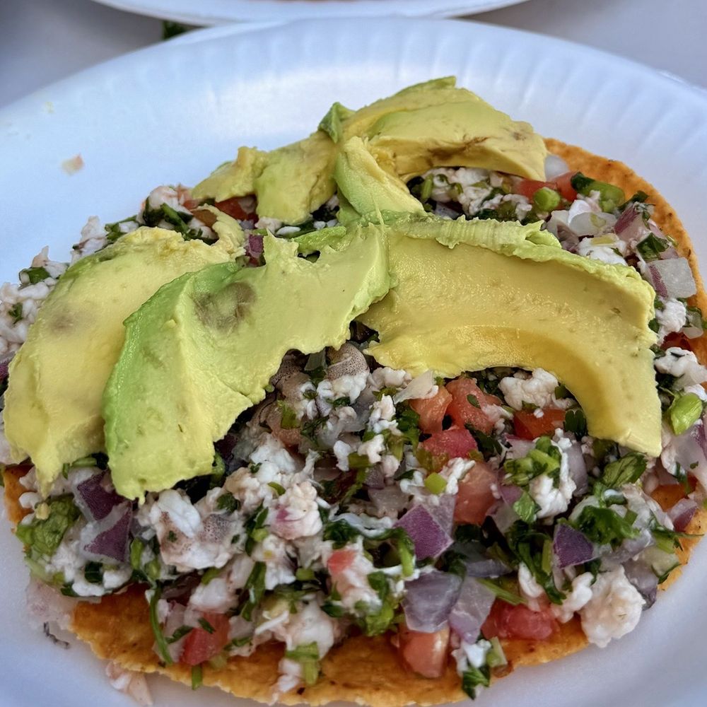 Shrimp ceviche tostada