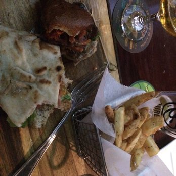 The Beer Spot and Grill - Marinated steak on brioche and chicken hummus on pita both delish! Fries where crispy too, onion rings ill pass tho - New American Near Me - Fort Lee, New Jersey The Beer Spot and Grill - Marinated steak on brioche and chicken hummus on pita both delish! Fries where crispy too, onion rings ill pass tho - New American Near Me - Fort Lee, New Jersey