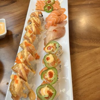 Miyagi Ayce Sushi - Salmon Sushi salmon caprice Yellowtail Sushi-salmon no rice - Sushi Bars Near Me - San Bernardino, California