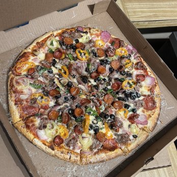 Bernillo's Pizzeria & Subs - This pizza is a combination of all meats and vegetables!! - Pizza Near Me - Fort Bragg, California