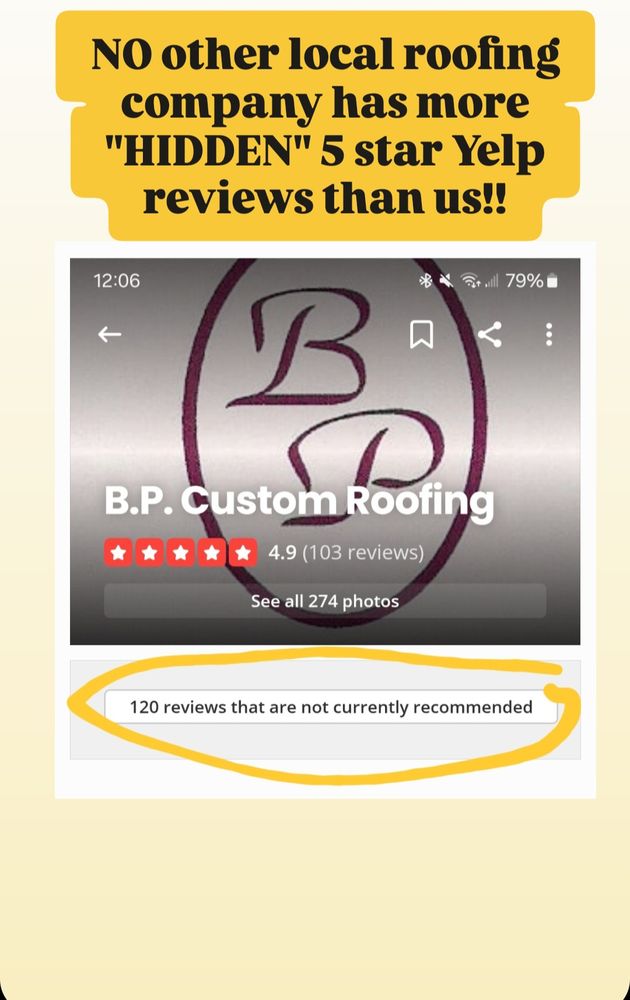 Slide of B.P. Custom Roofing