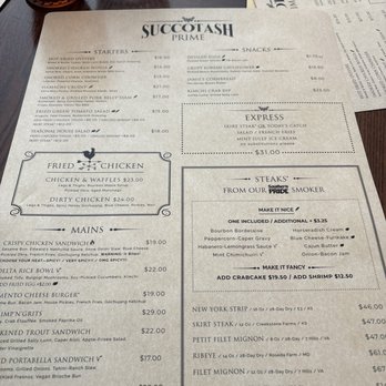 Succotash Prime - Menu - Southern Near Me - Washington, DC, District of Columbia