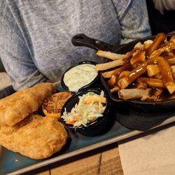 Fish and chips with poutine