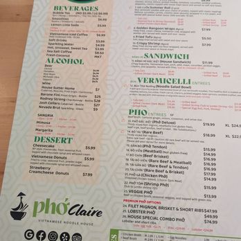 Pho Claire - Menu - Vietnamese Near Me - Myrtle Beach, South Carolina