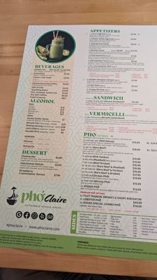 Menu photo 3 Pho Claire Myrtle Beach, SC