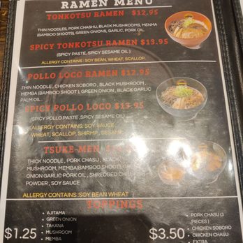 Ramen Bar Ichi - Menu 2024 - Ramen Near Me - Houston, Texas