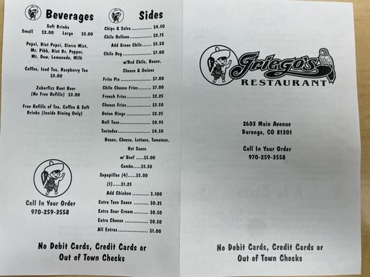 Menu photo 2 Griego's North Durango, CO