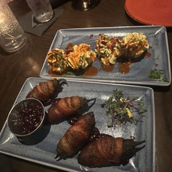 Reunion Kitchen + Drink - Loaded Deviled Eggs & Bacon Wrapped Jalapenos - New American Near Me - Brea, California