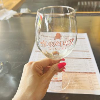 Adirondack Winery - Our lovely souvenir wine glass complimentary with wine tasting. - Wineries Near Me - Queensbury, New York Adirondack Winery - Our lovely souvenir wine glass complimentary with wine tasting. - Wineries Near Me - Queensbury, New York