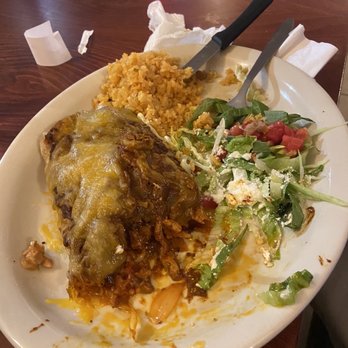 El Coyote Restaurant - Inside of terrible "chimichanga" - Mexican Near Me - Dania Beach, Florida