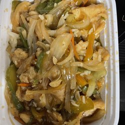 Tr's Oriental - Teriyaki chicken. Under cooked. Soggy and disgusting. I took one bite and almost threw up. I lost my appetite.