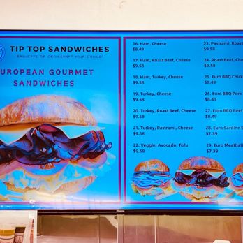 Tip Top's Sandwiches - European Sandwiches Menu (July 2026) - Vietnamese Near Me - Rosemead, California Tip Top's Sandwiches - European Sandwiches Menu (July 2026) - Vietnamese Near Me - Rosemead, California