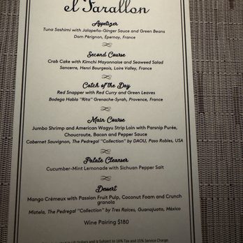 El Farallón - The set course menu - Seafood Near Me - Cabo San Lucas, BCS