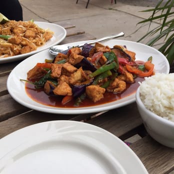 Thai Cottage - Spicy Tofu Eggplant and pad Thai in the background. - Thai Near Me - Pittsburgh, Pennsylvania