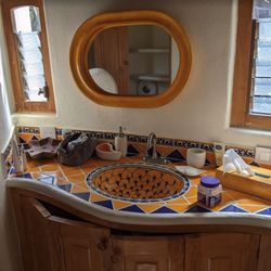 Casablanca Sayulita Hotel - Downstairs bathroom sink in Penthouse