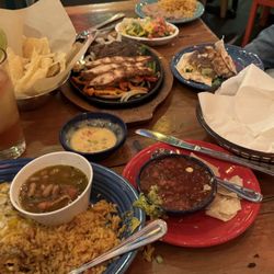 Blue Goose Cantina - Fajitas and beef enchiladas.