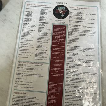 Thumbs Up Diner - Menu - Breakfast & Brunch Near Me - Austell, Georgia Thumbs Up Diner - Menu - Breakfast & Brunch Near Me - Austell, Georgia
