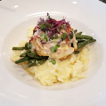 Cafe Amalfi - Crab stuffed flounder with asparagus and parmesan risotto - Bars Near Me - Myrtle Beach, South Carolina