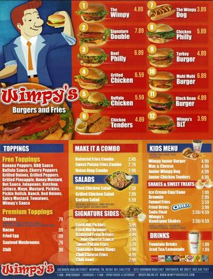 Menu photo 2 Wimpy's Southaven, MS Menu photo 2 Wimpy's Southaven, MS