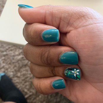 Blissful Nails & Spa - The nails are not painted all the way. Thumb. - Nail Salons Near Me - Cherry Hill, New Jersey