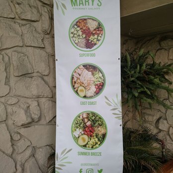 Mary's Salads - Banner to the right of the entrance - Salad Near Me - La Jolla, California