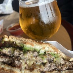A pint and a Park Burger A pint and a Park Burger