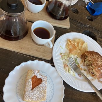 The Honeysuckle Coffee Co - Pulled pork. Ethiopian pour over coffee. Apricot Chantilly cream corn short bread cookie. YUMMY - Coffee & Tea Near Me - Sandy, Utah The Honeysuckle Coffee Co - Pulled pork. Ethiopian pour over coffee. Apricot Chantilly cream corn short bread cookie. YUMMY - Coffee & Tea Near Me - Sandy, Utah