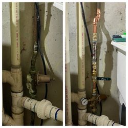 Jolly Plumbing | Drains | Heating | Air - Before and after.