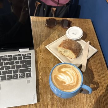 Latte, biscuit with smoked honey butter!