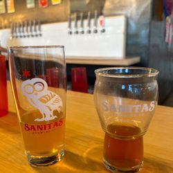 Sanitas Brewing - Kolsch to the left and Cherry Saison to the right! Cheers